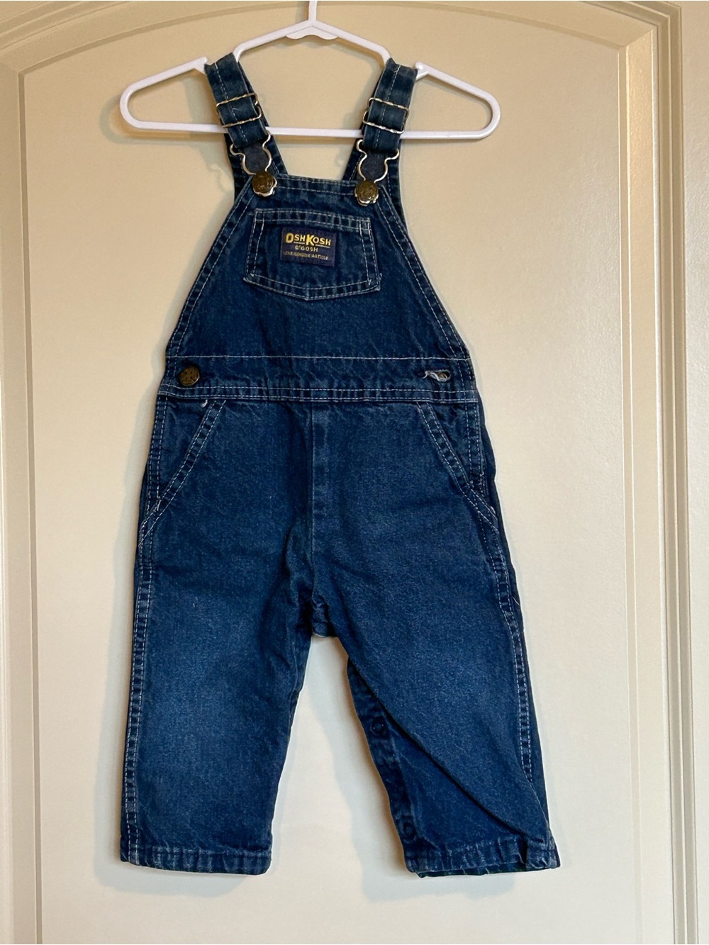 18M Vintage OshKosh B'gosh Classic Dark Blue Denim Overalls